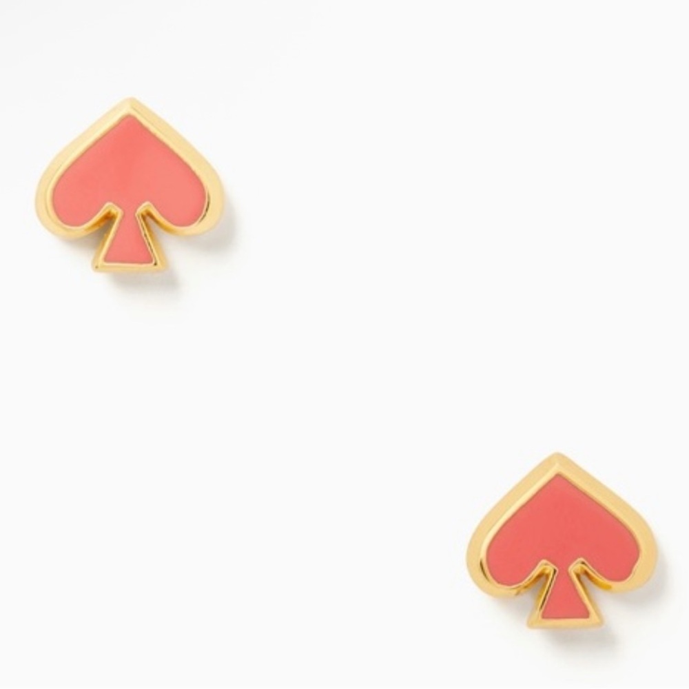 Kate Spade Everyday Spade Coral Enamel Studs